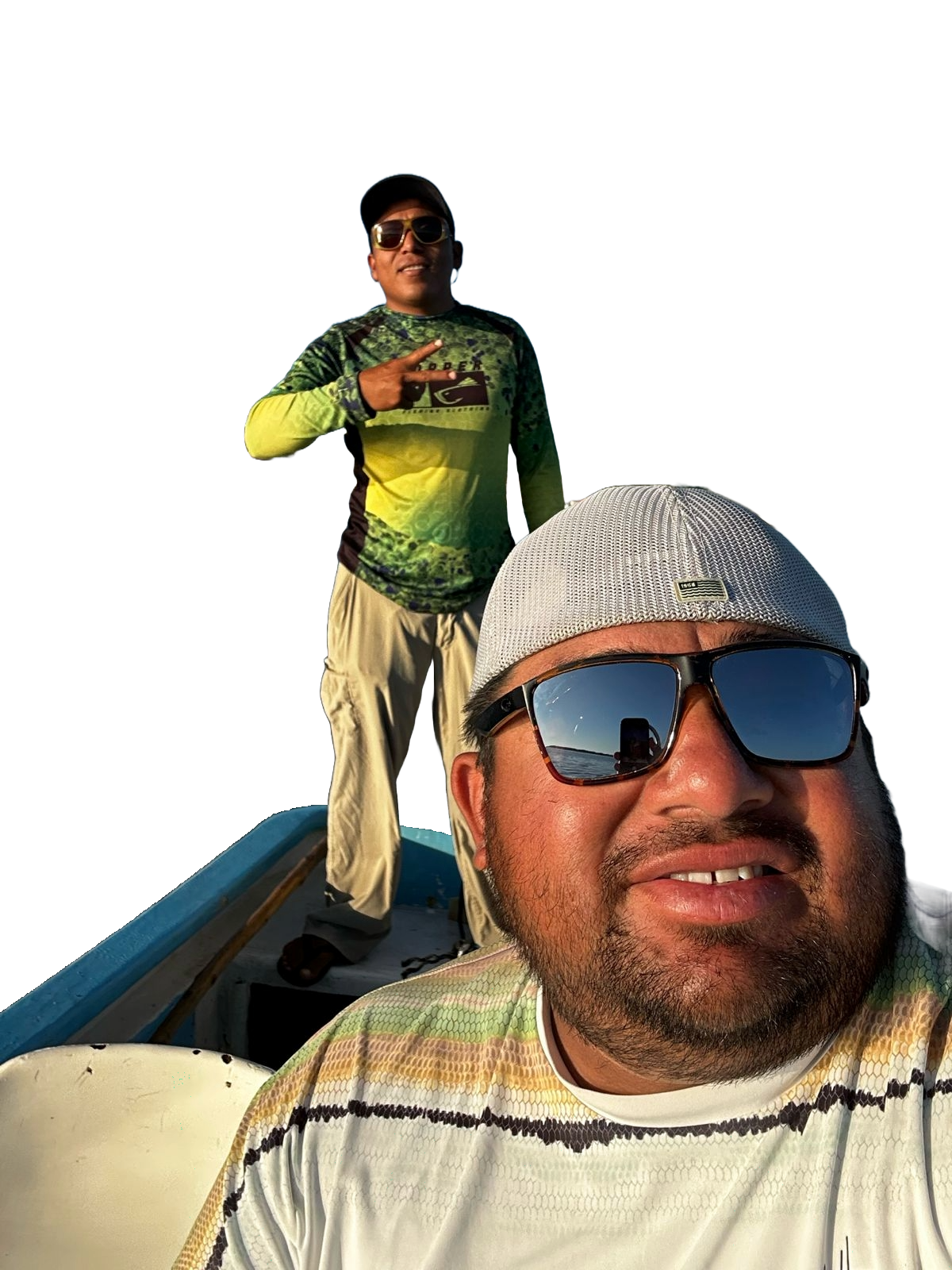Jorge y Carlos, guías locales de pesca en Río Lagartos